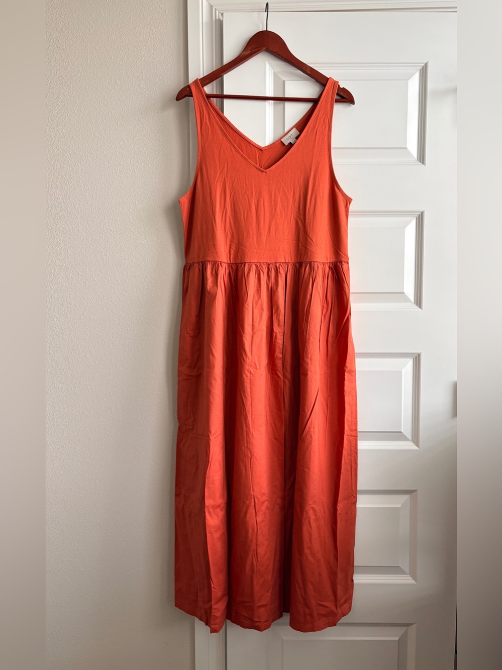 LOFT XL Coral burnt orange Sleeveless V-Neck Maxi Dress